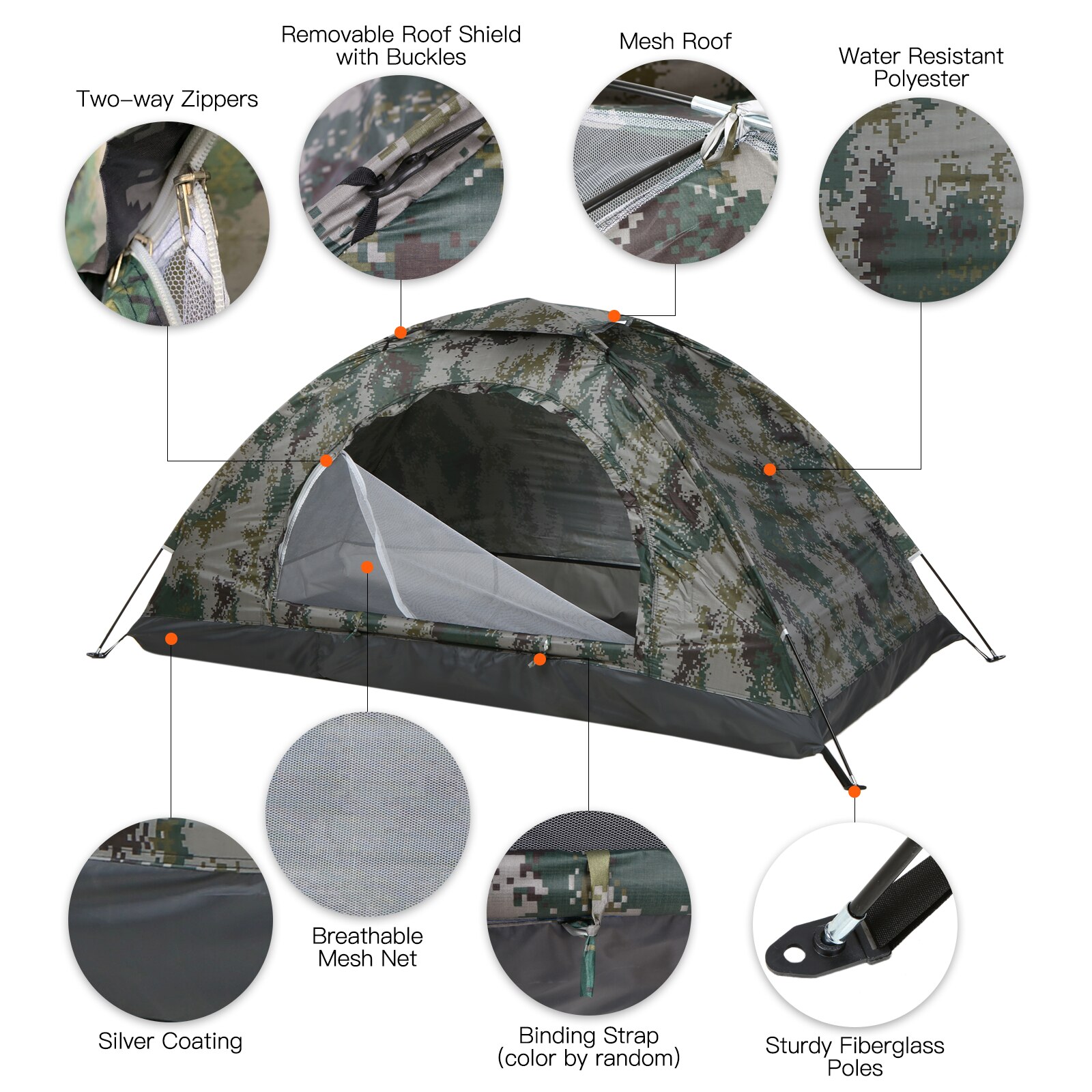 Cheap Goat Tents Single Layer Portable Tent Ultralight Camping Tent Anti UV Coating UPF 30+ for Outdoor Camping Backpacking Beach Fishing   
